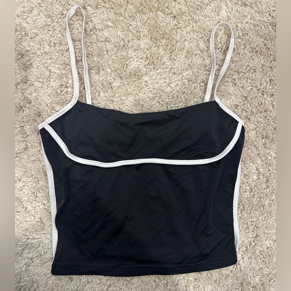 Black and White Strappy Top